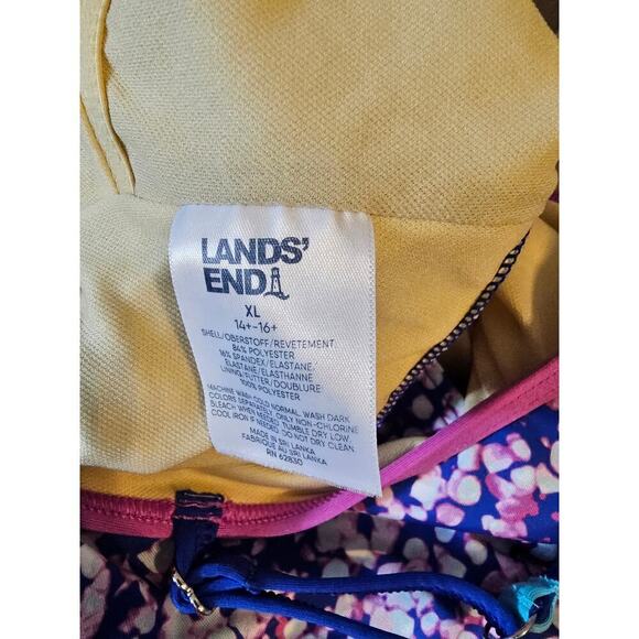 Lands End sz XL 14 16 plus one shoulder chlorine resistant one piece open back - Picture 6 of 6